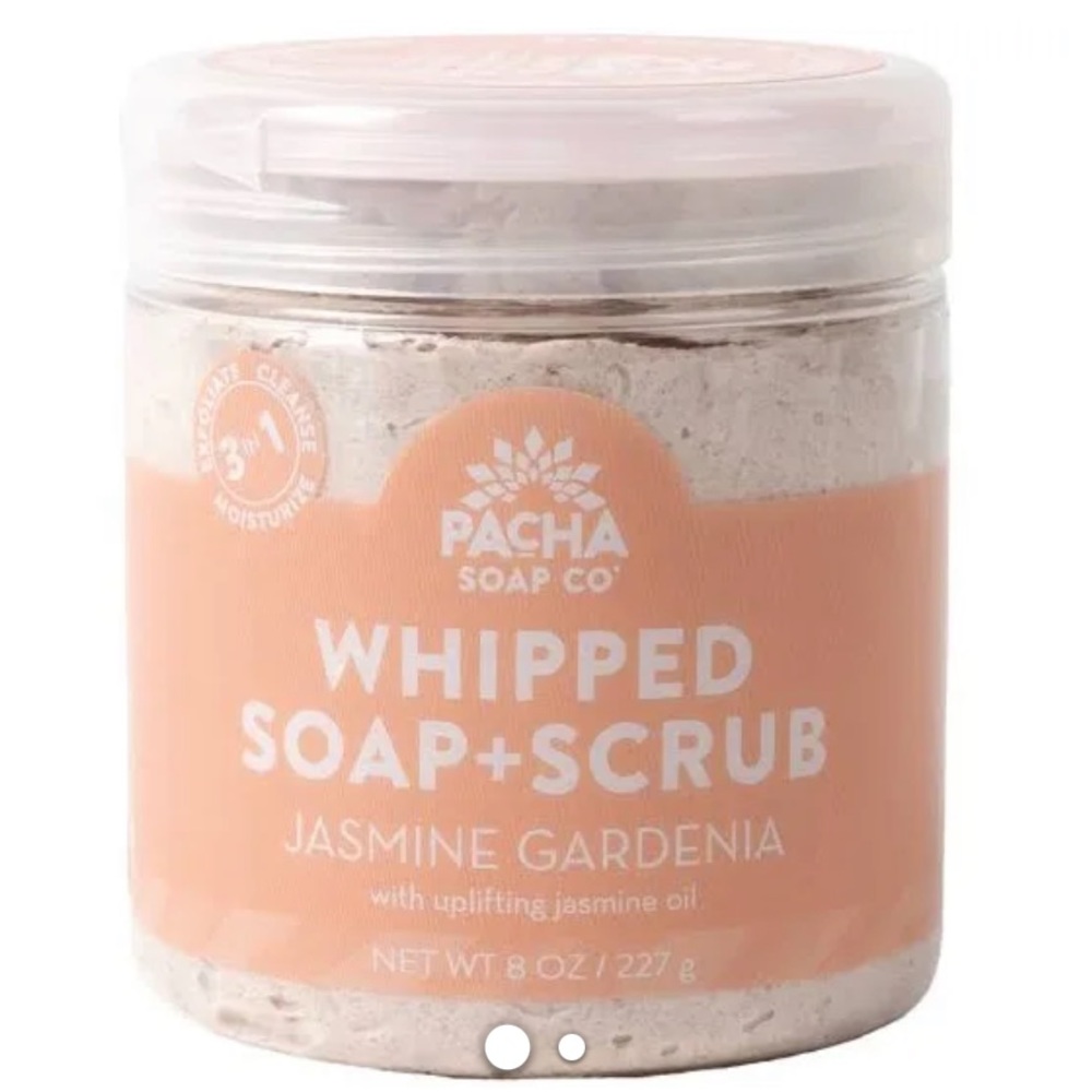 New Pacha Jasmine Gardenia whipped soap and scrub